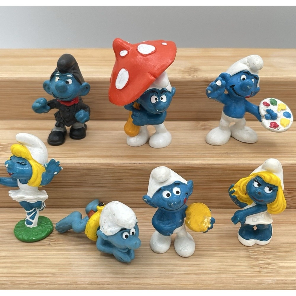 Vintage Smurf Figurine Lot Peyo W. Germany Smurfette Ballet Painter sweeper swim
